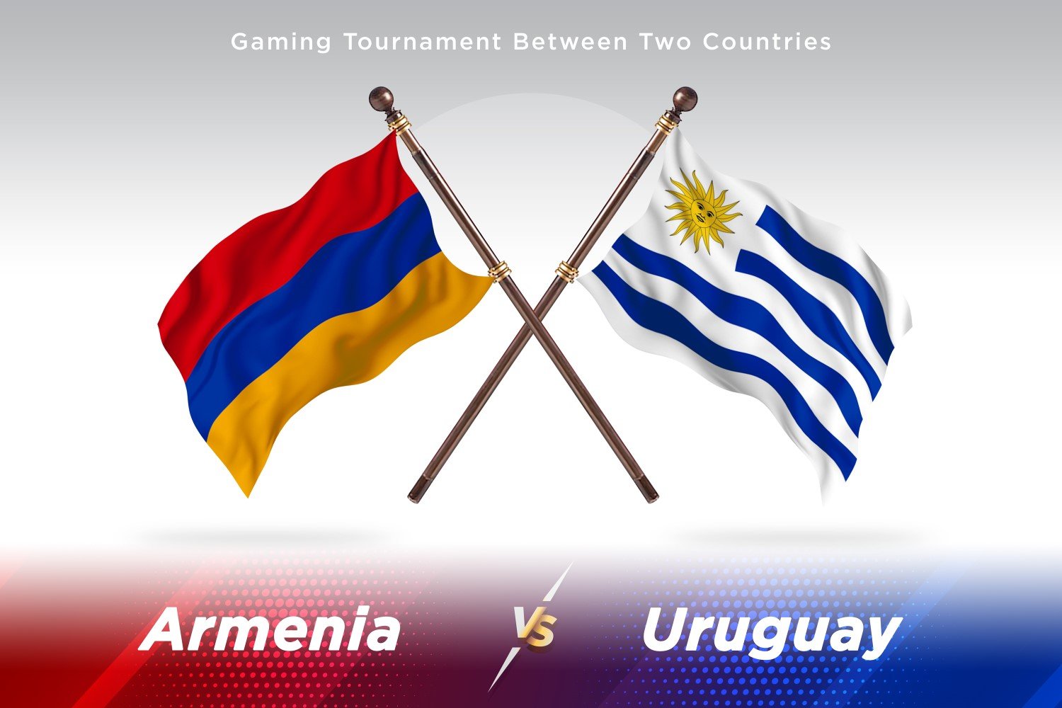 Armenia versus Uruguay Two Flags