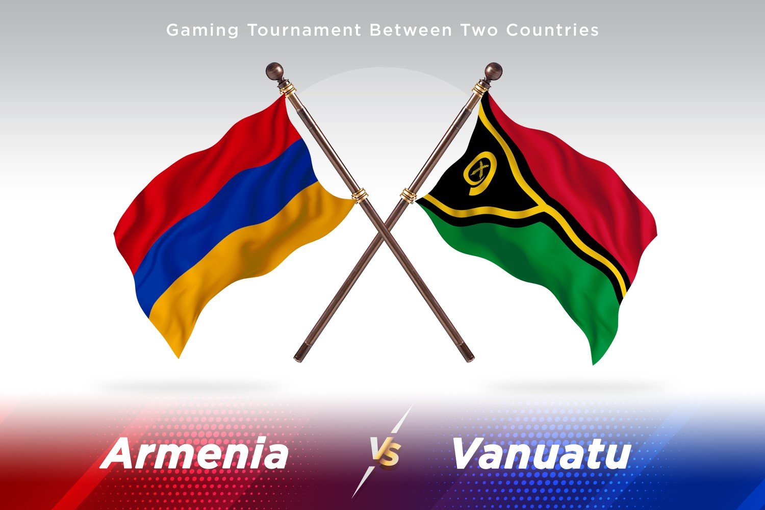 Armenia versus Vanuatu Two Flags