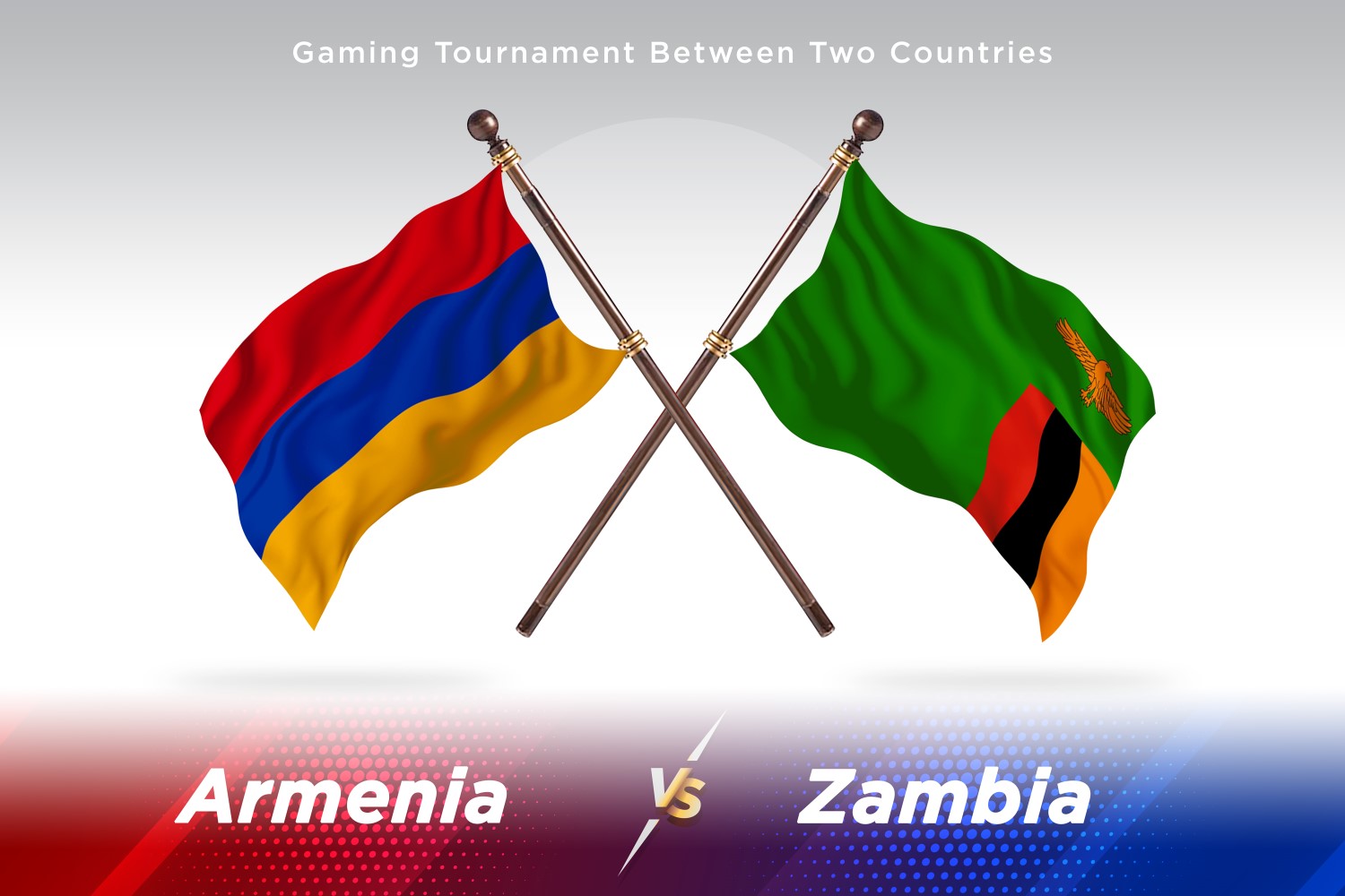 Armenia versus Zambia Two Flags