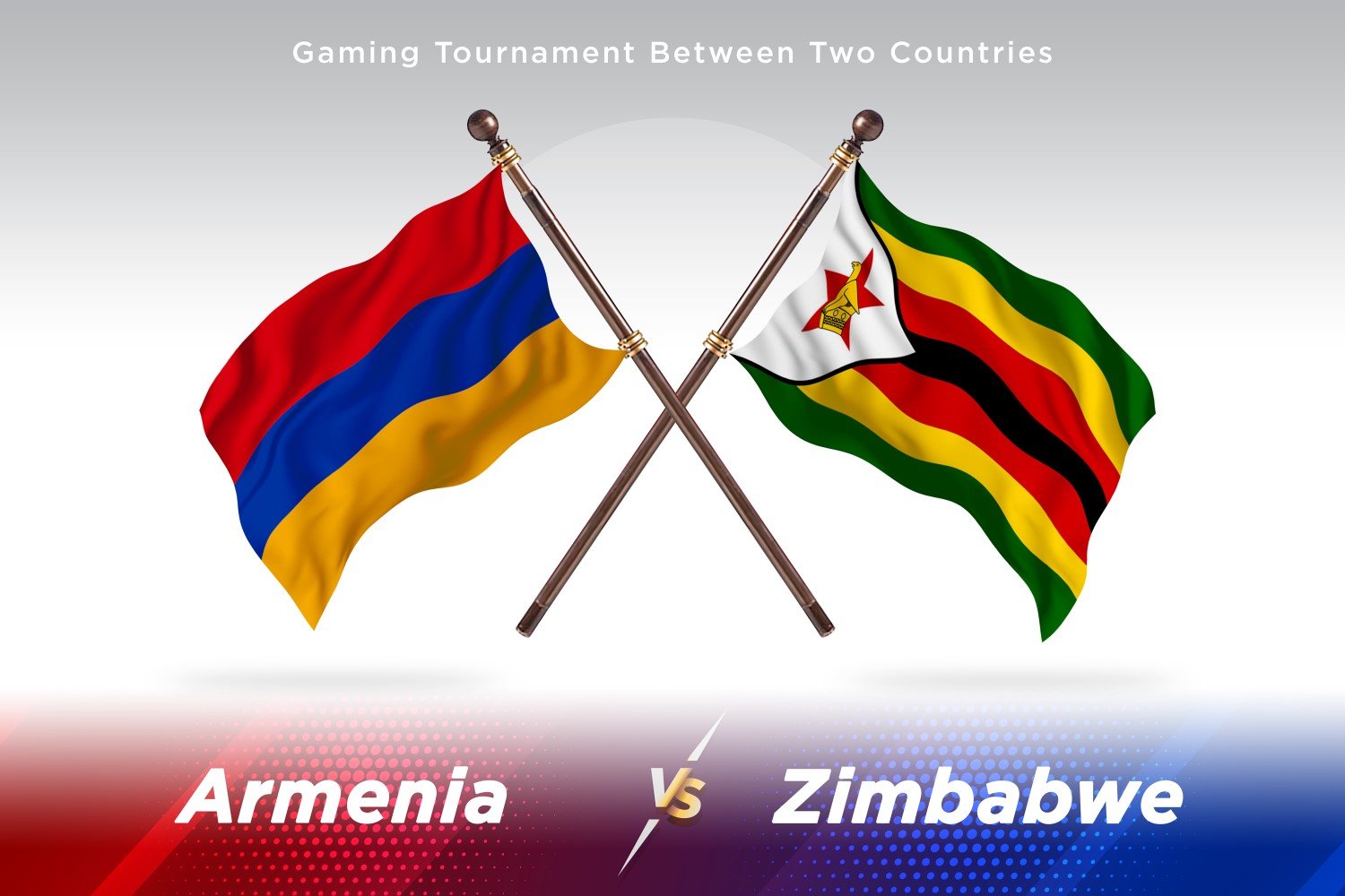 Armenia versus Zimbabwe Two Flags