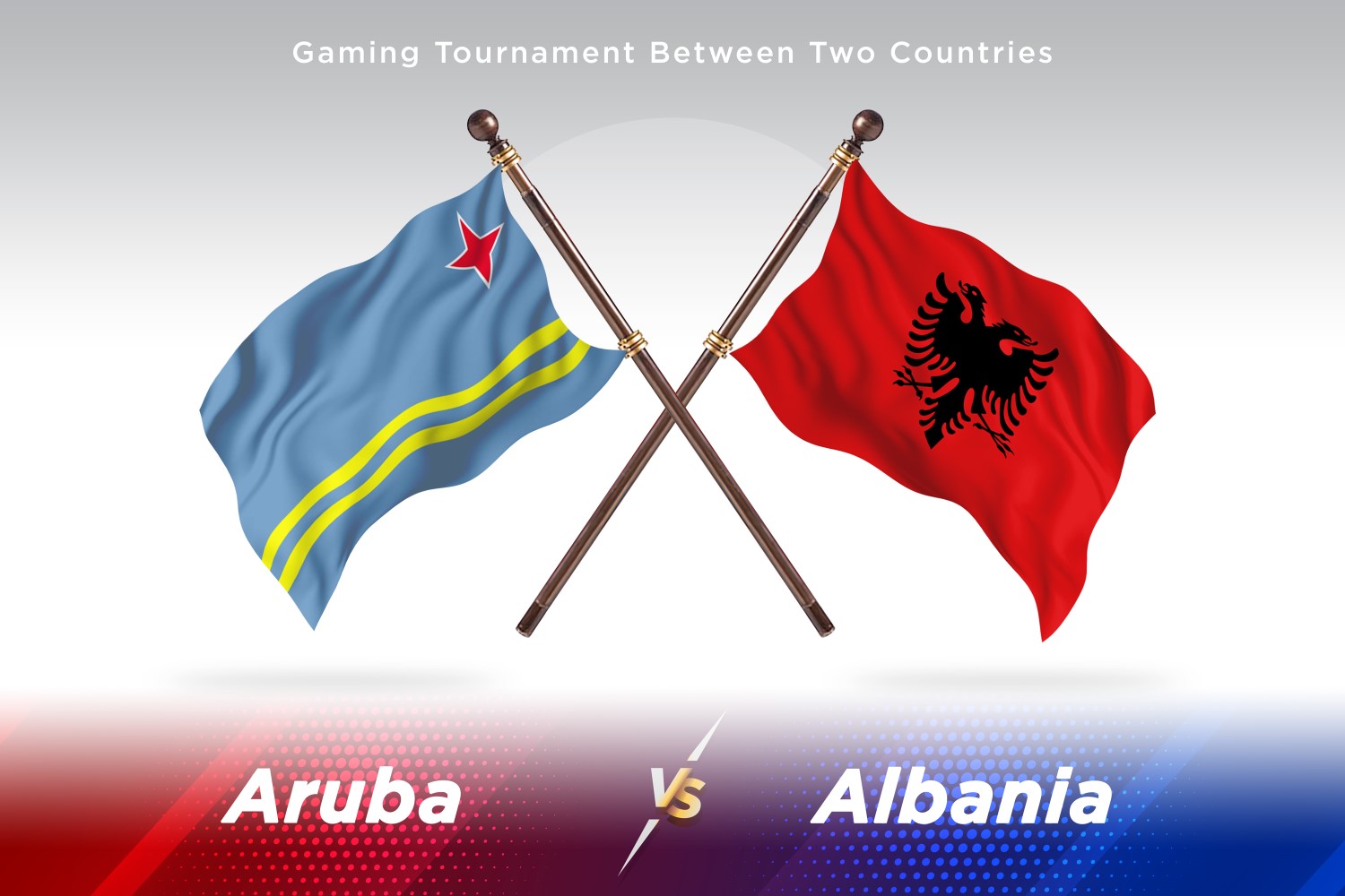 Aruba versus Albania Two Flags