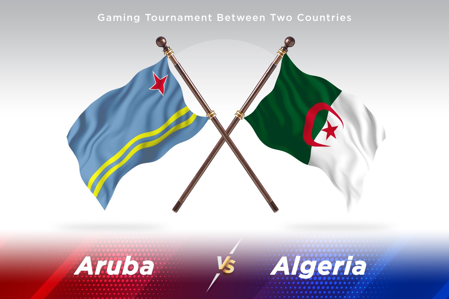 Aruba versus Algeria Two Flags