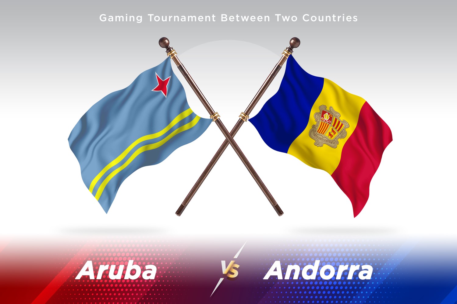 Aruba versus Andorra Two Flags