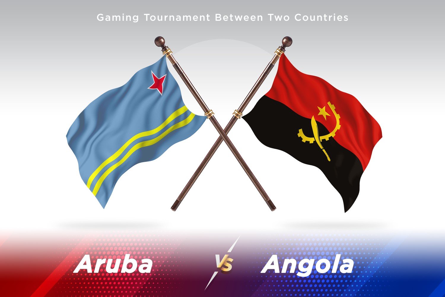 Aruba versus Angola Two Flags