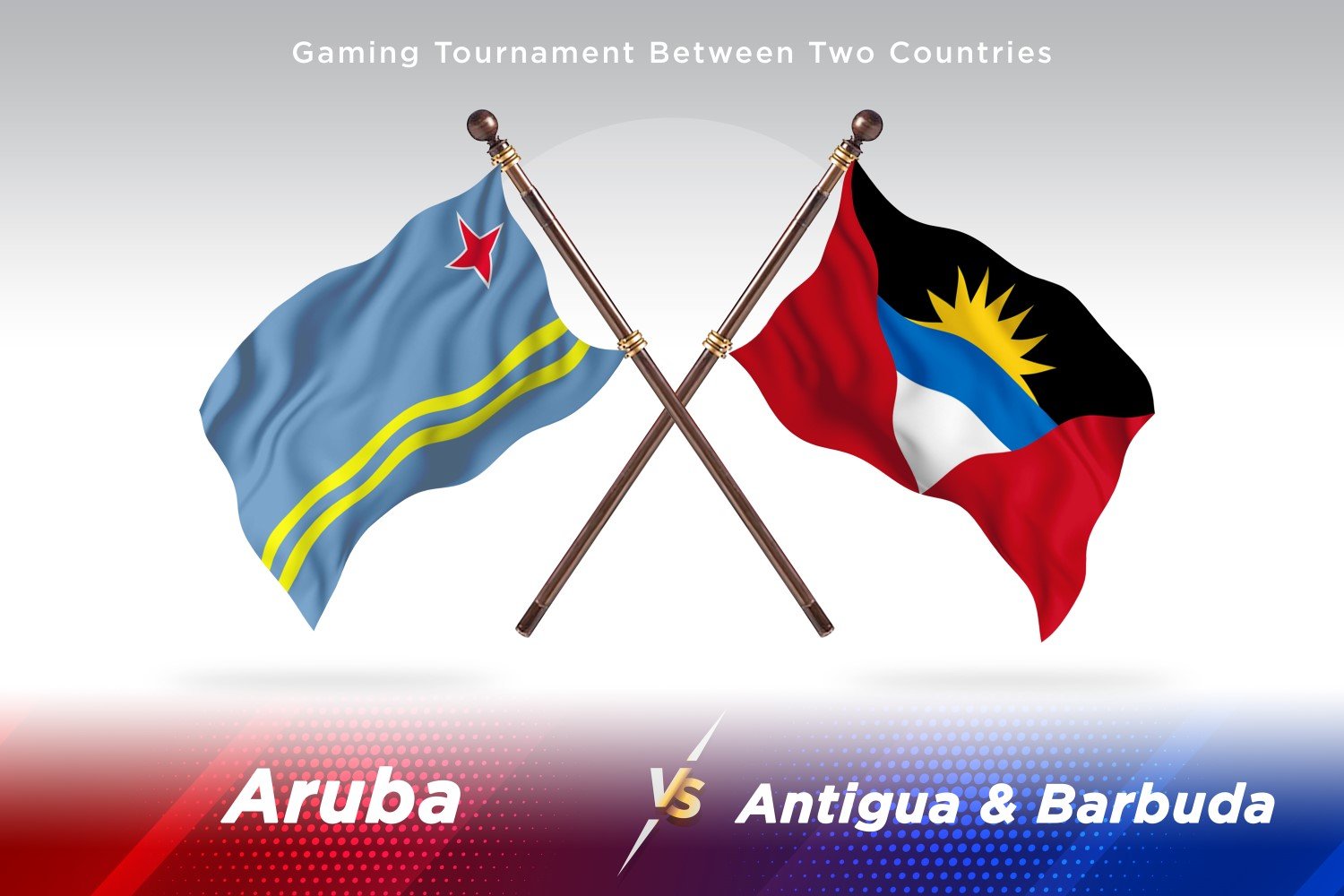 Aruba versus Antigua & Barbuda Two Flags