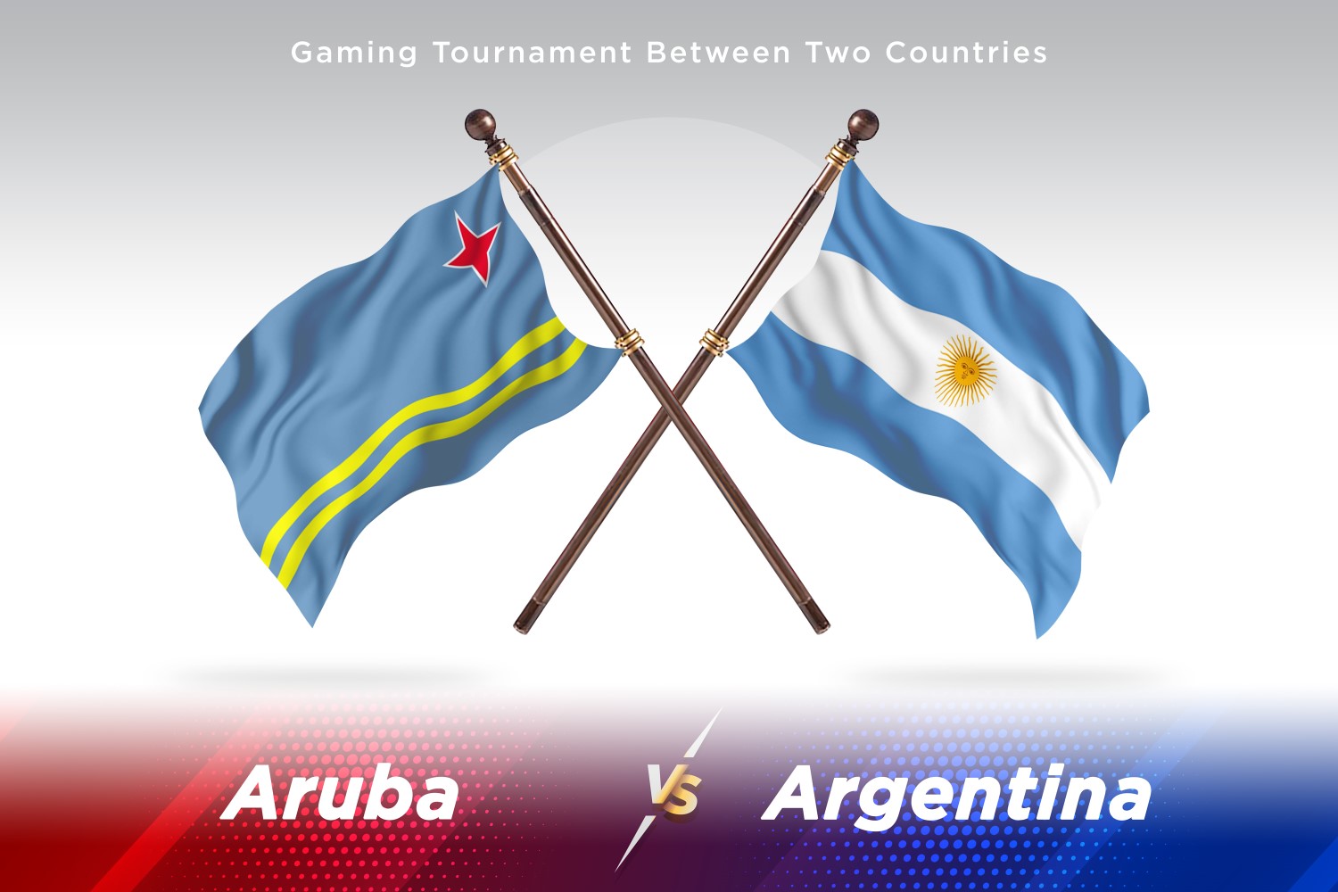 Aruba versus Argentina Two Flags