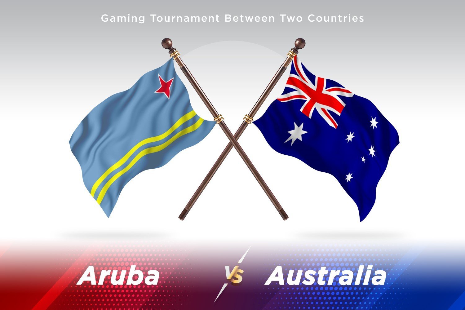 Aruba versus Australia Two Flags.