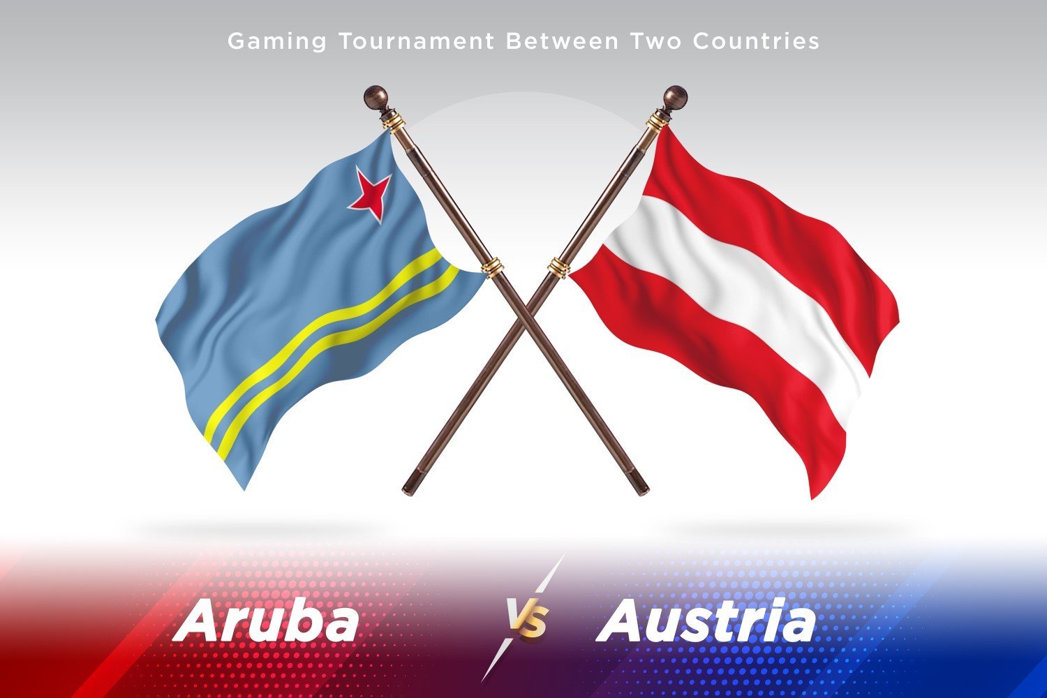 Aruba versus Austria Two Flags.