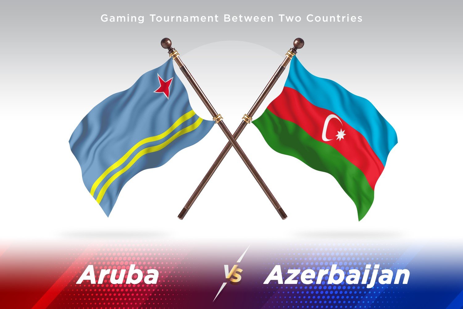 Aruba versus Azerbaijan Two Flags