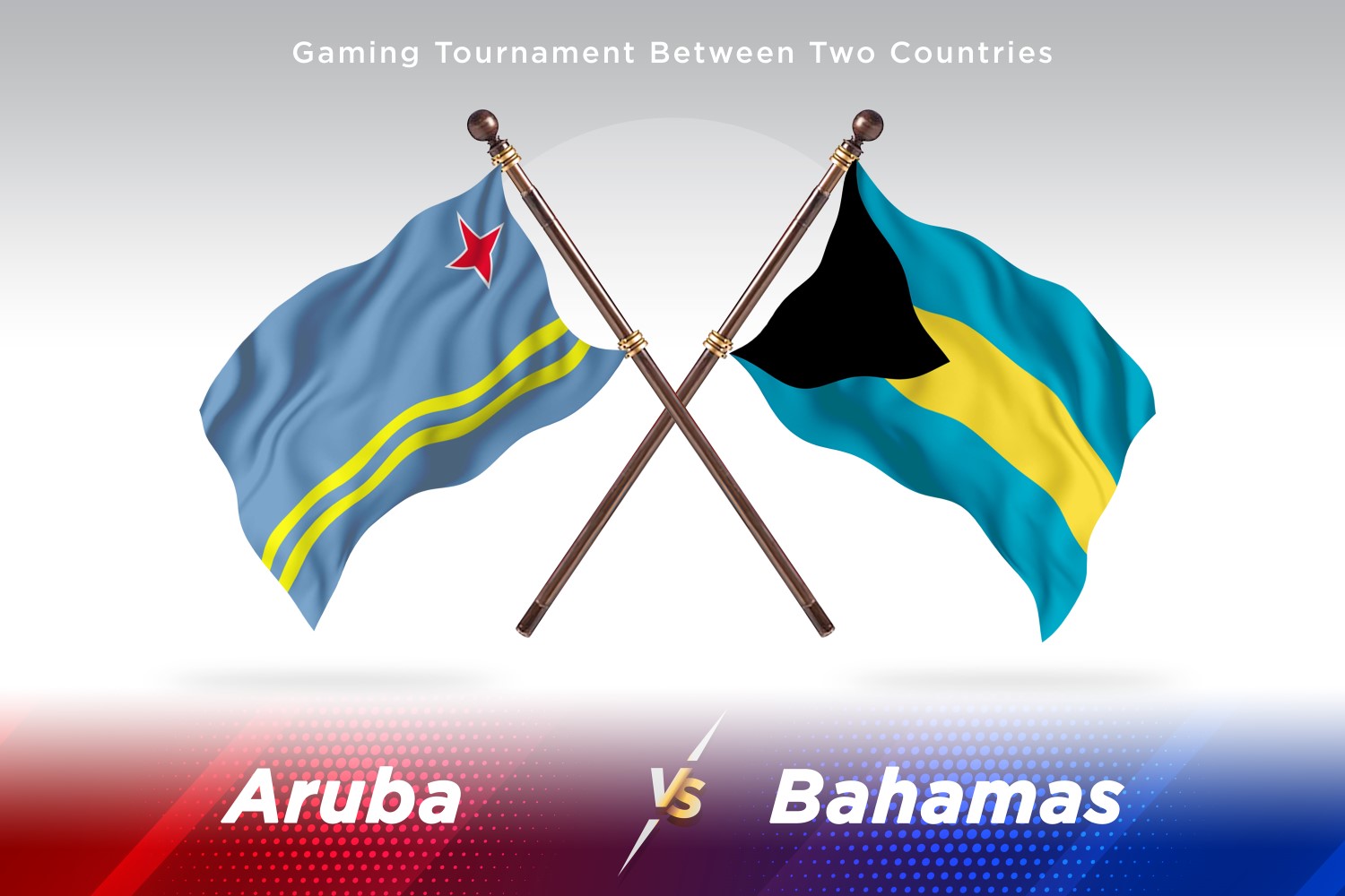 Aruba versus The Bahamas  Two Flags