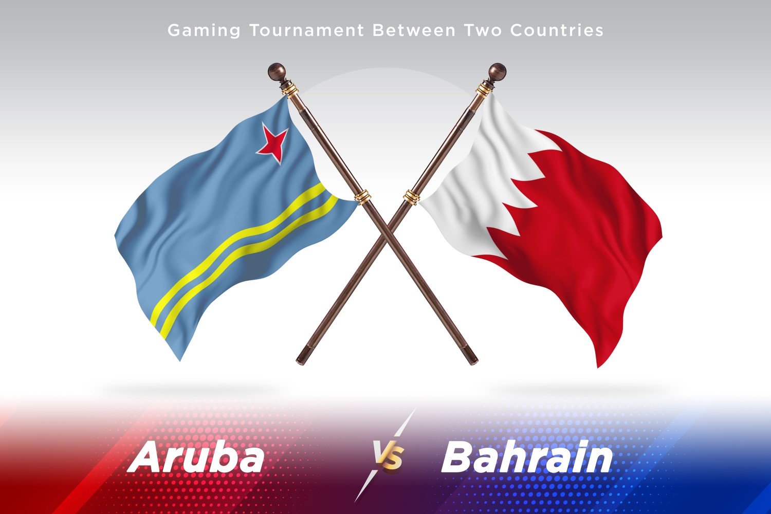 Aruba versus Bahrain Two Flags