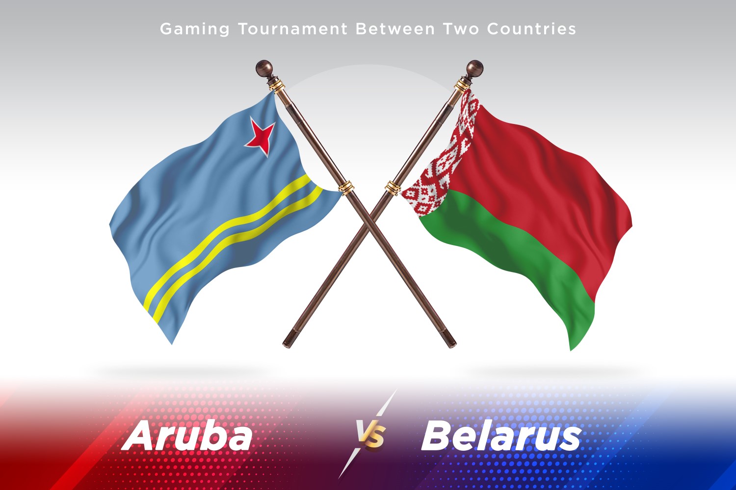 Aruba versus Belarus Two Flags