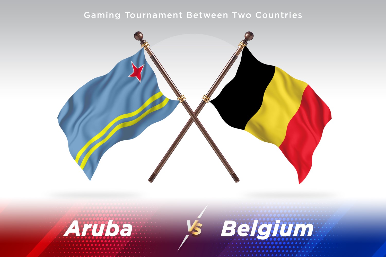 Aruba versus Belgium Two Flags