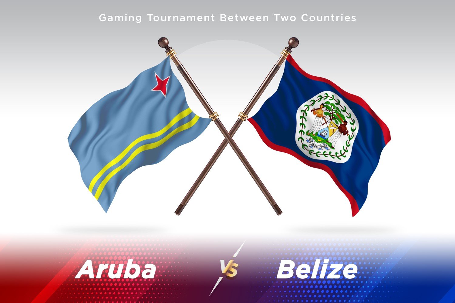 Aruba versus Belize Two Flags