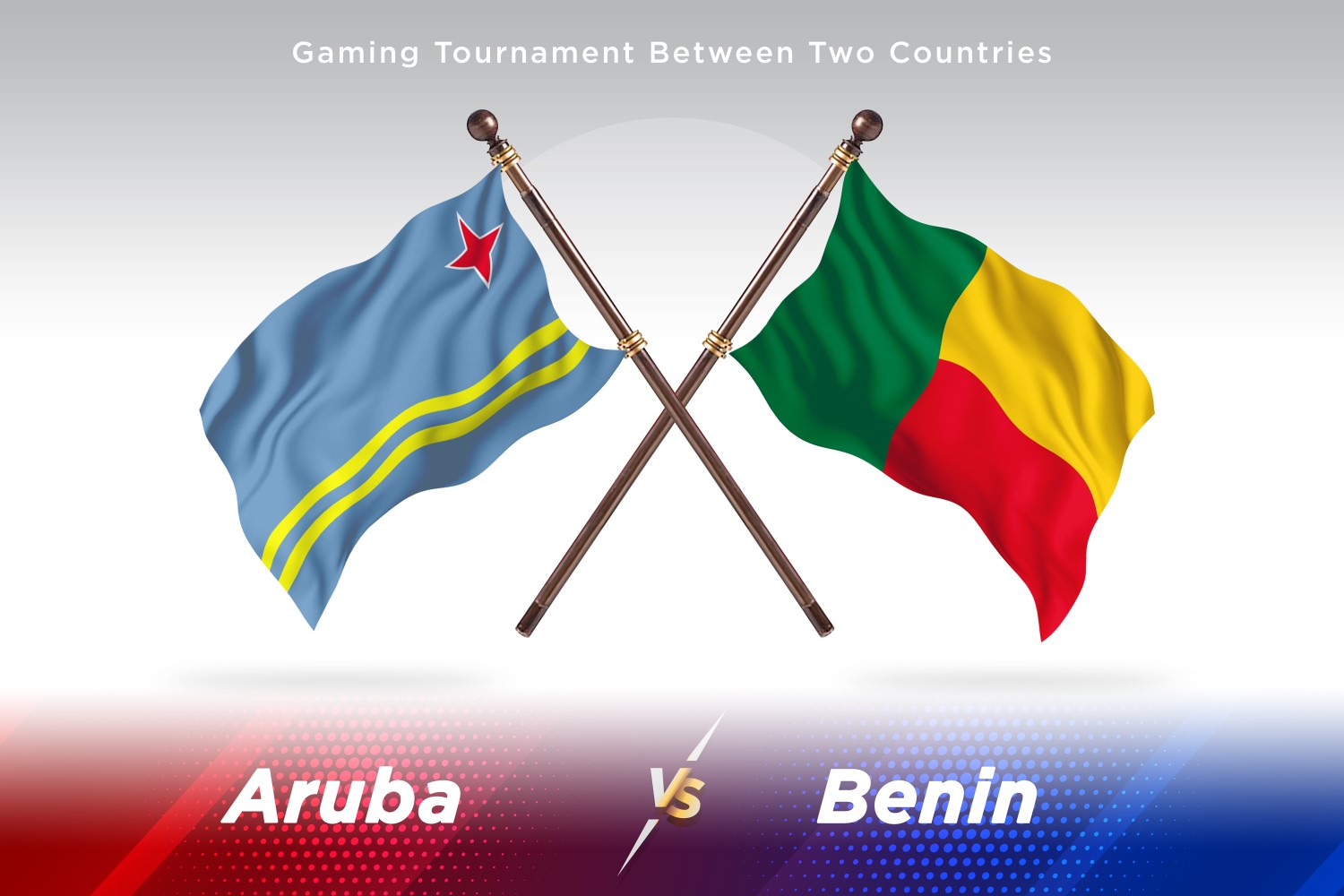 Aruba versus Benin Two Flags