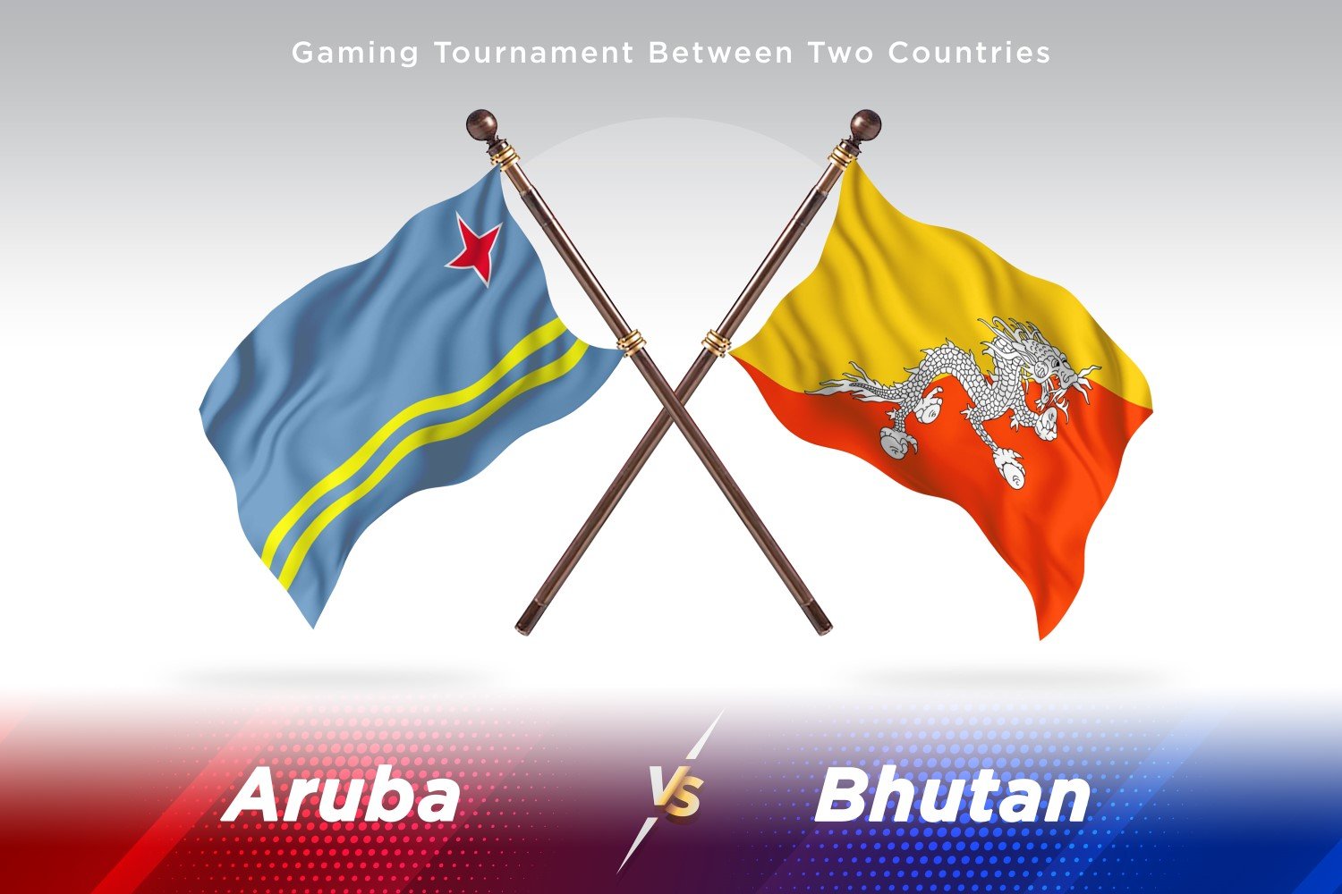 Aruba versus Bhutan Two Flags