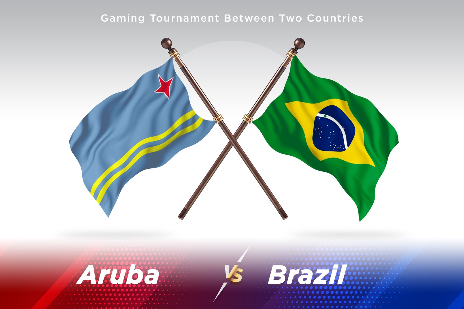 Aruba versus Brazil Two Flags