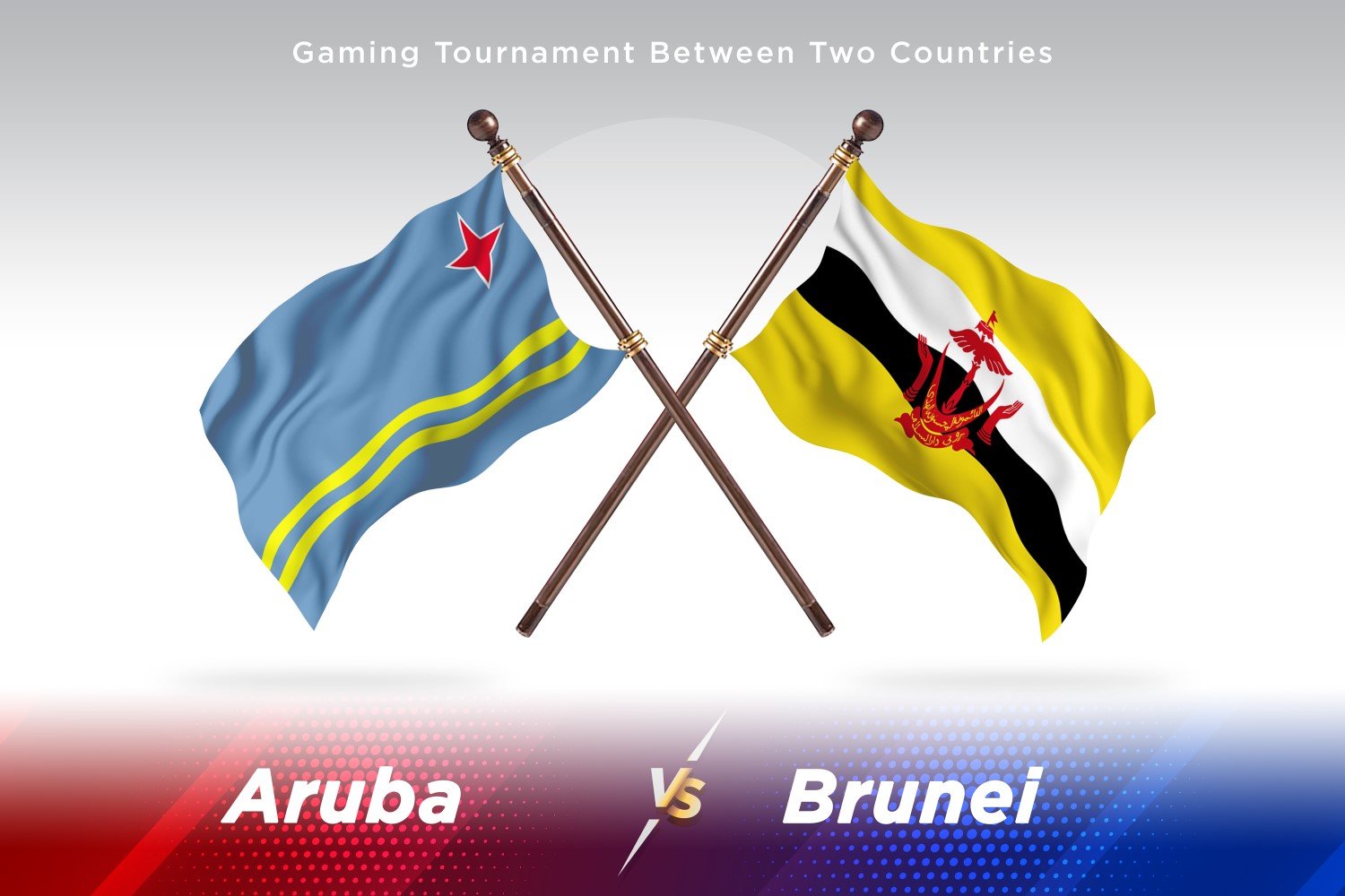 Aruba versus Brunei  Two Flags