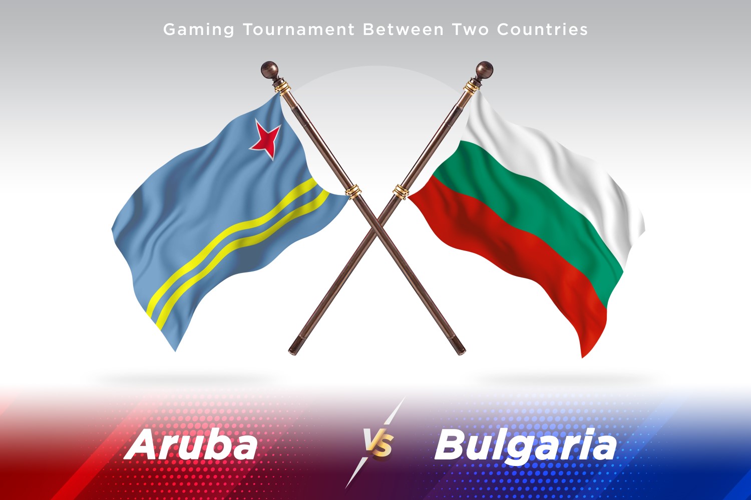 Aruba versus Bulgaria Two Flags