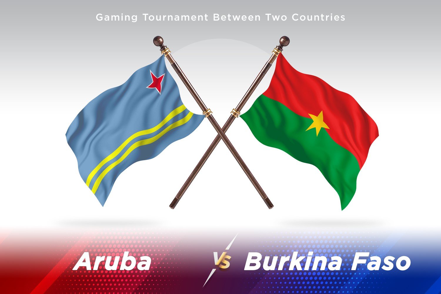 Aruba versus Burkina Faso Two Flags