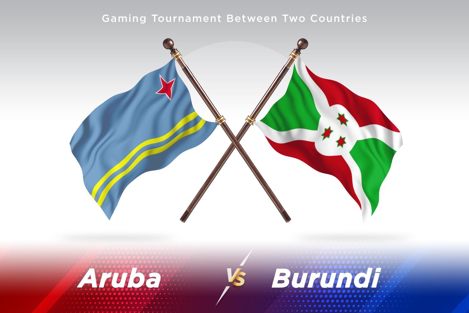 Aruba versus Burundi Two Flags