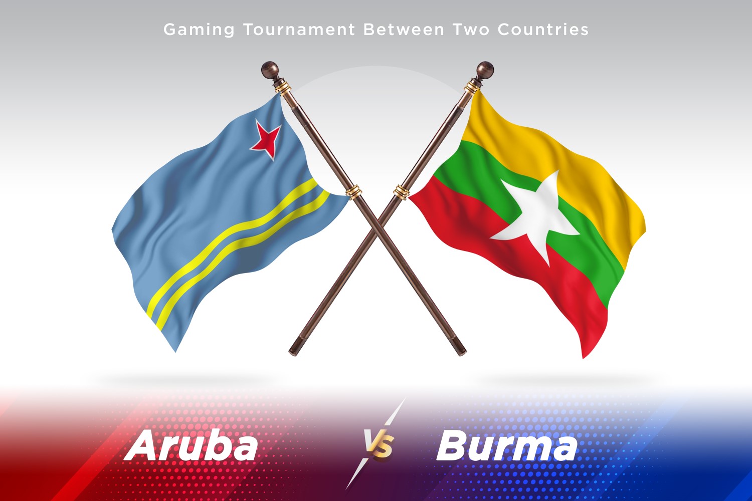 Aruba versus Burma Two Flags