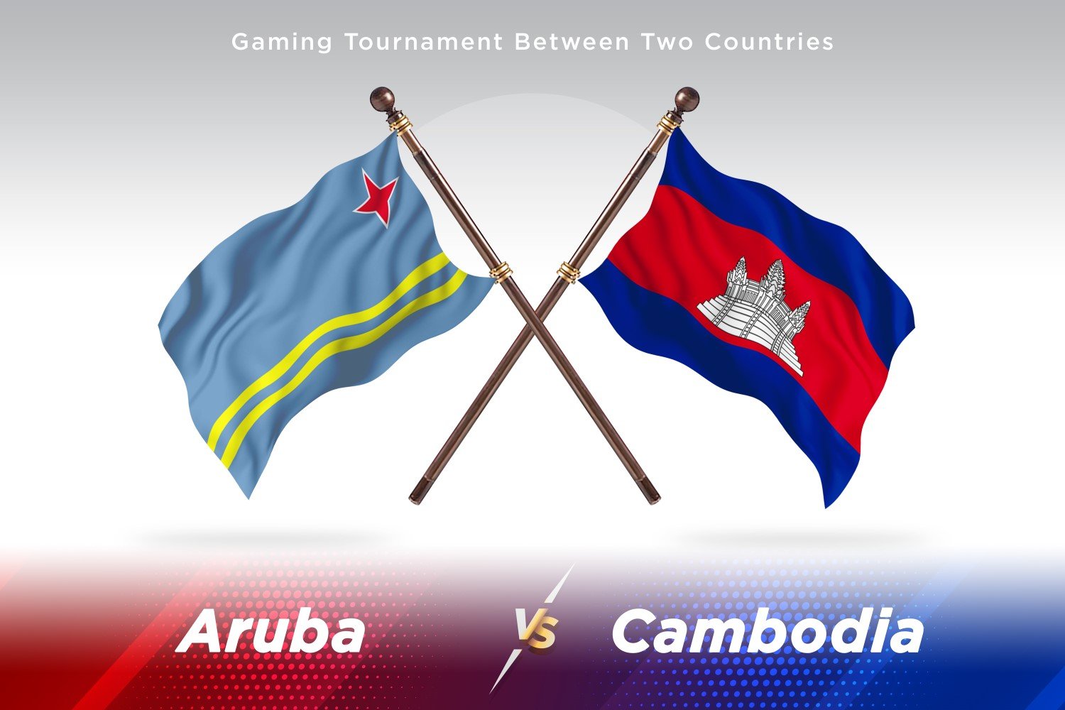 Aruba versus Cambodia  Two Flags