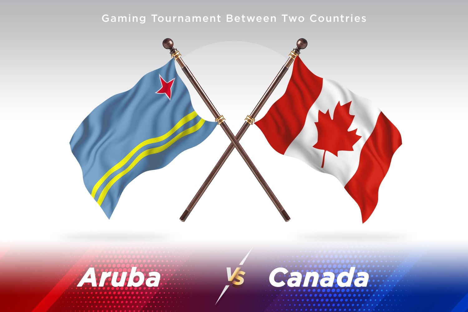 Aruba versus Canada Two Flags