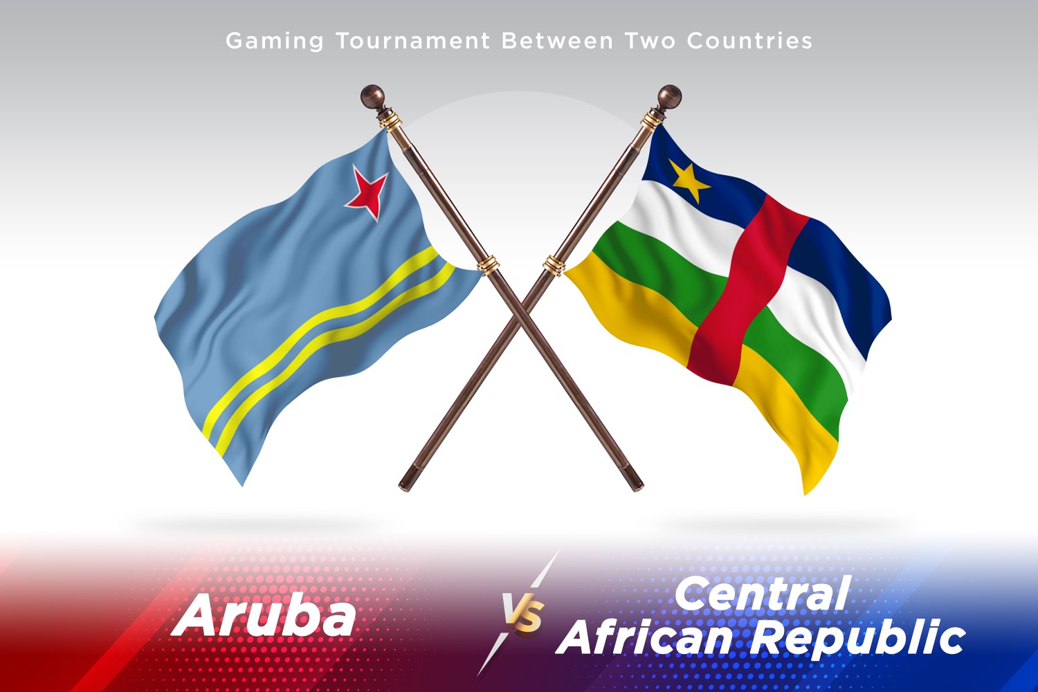 Aruba versus Central African Republic Two Flags