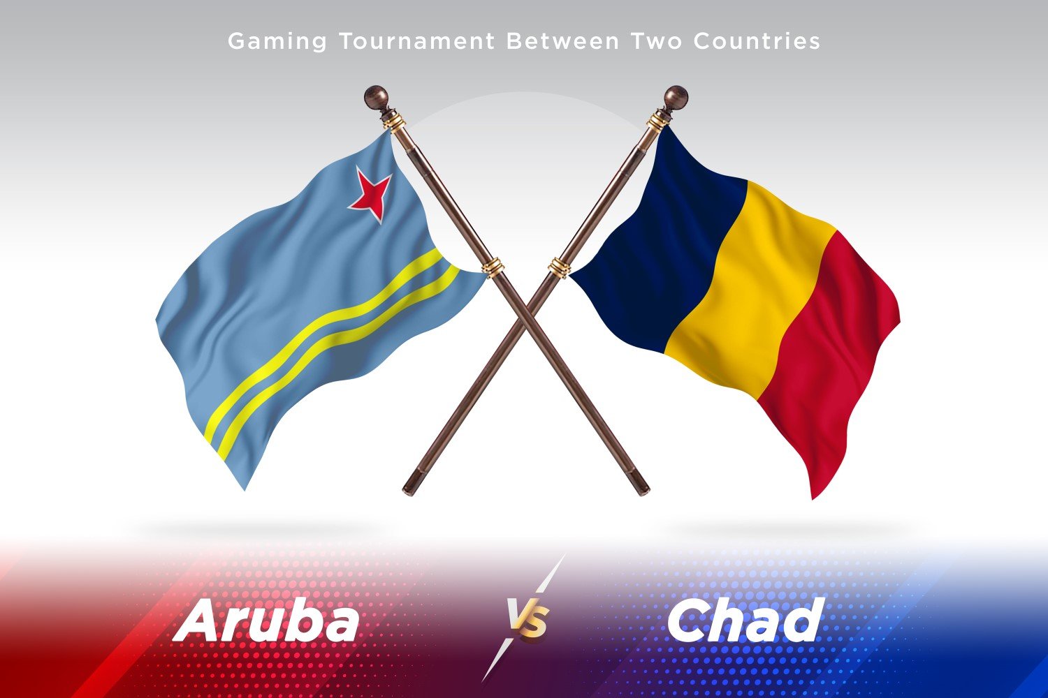 Aruba versus Chad Two Flags