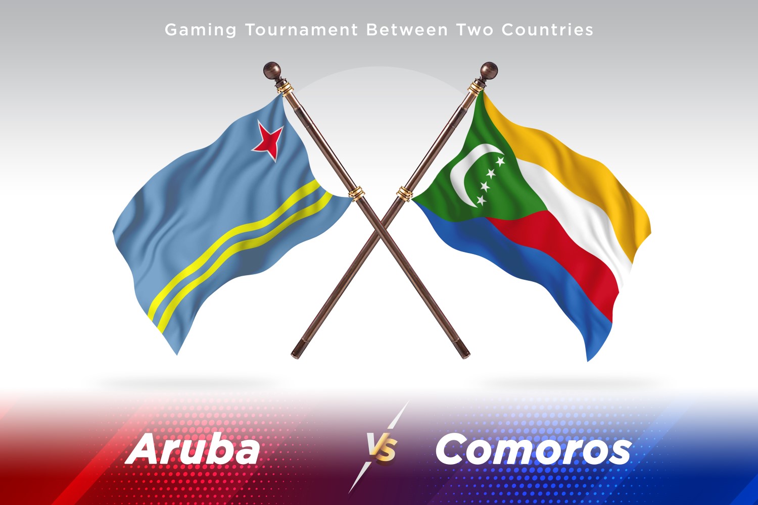 Aruba versus Comoros Two Flags