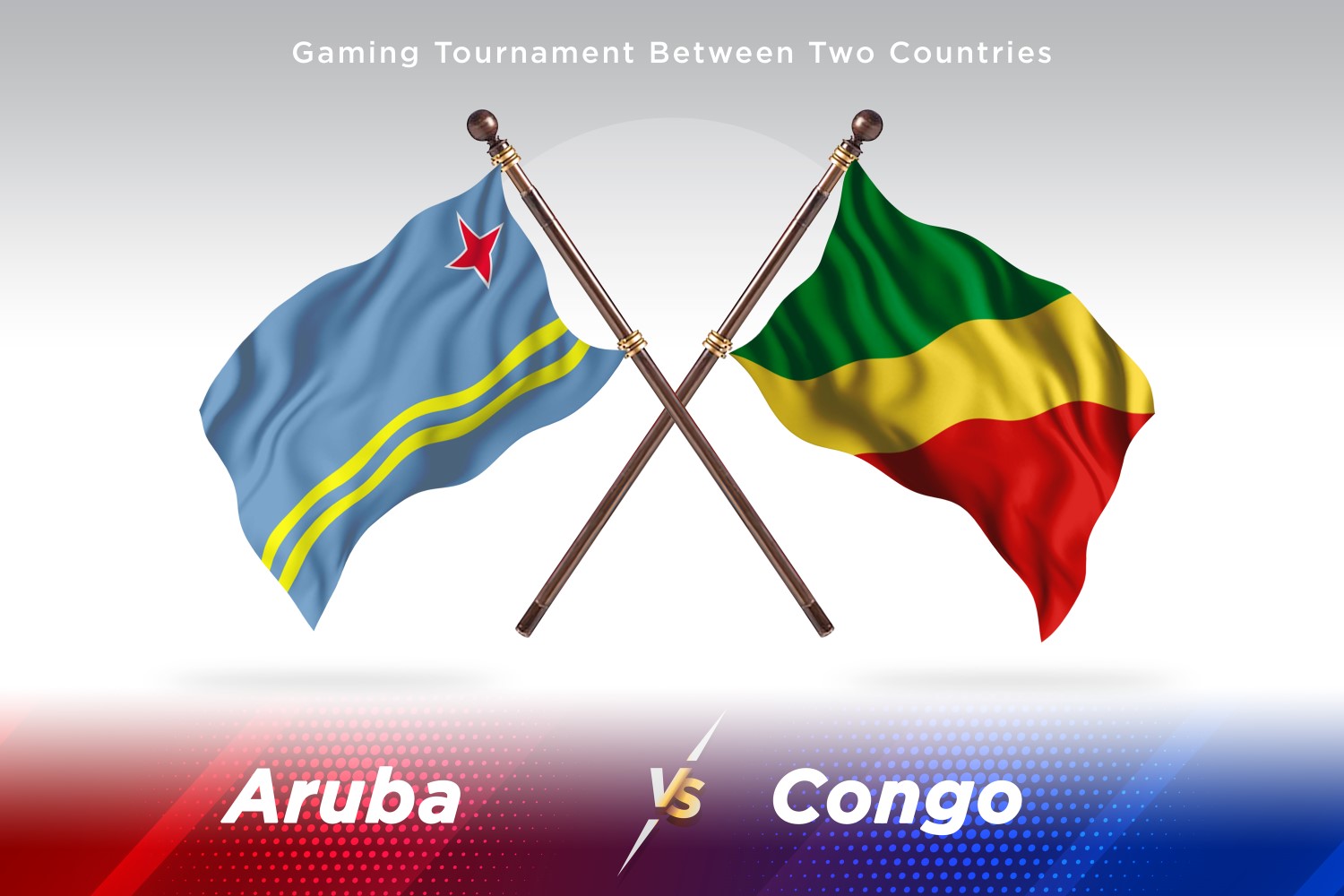 Aruba versus Democratic Republic Congo Two Flags