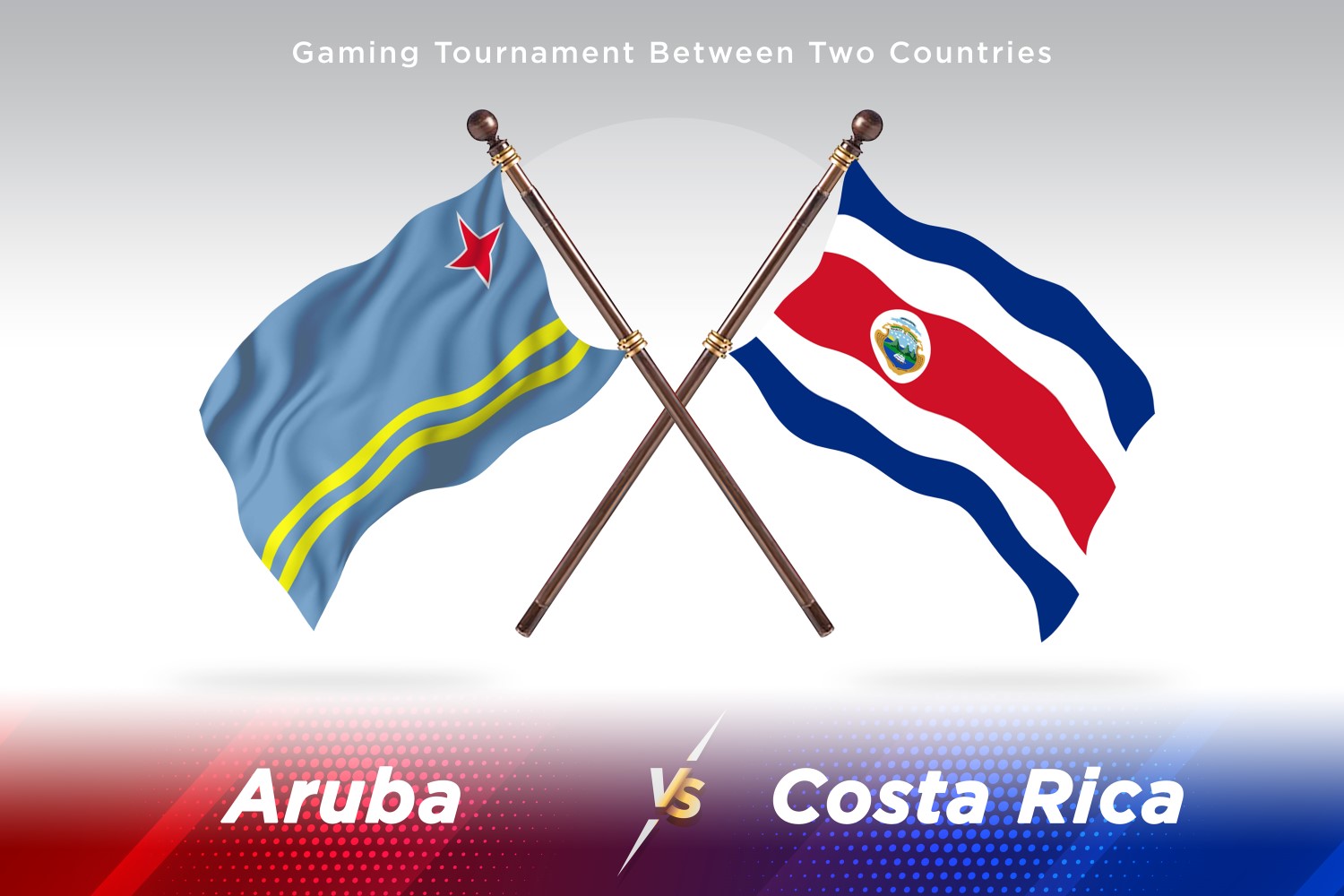 Aruba versus Costa Rica Two Flags