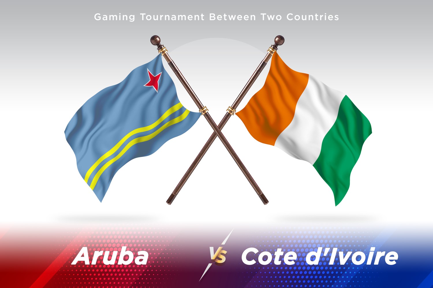 Aruba versus Cote d'Ivoire Two Flags