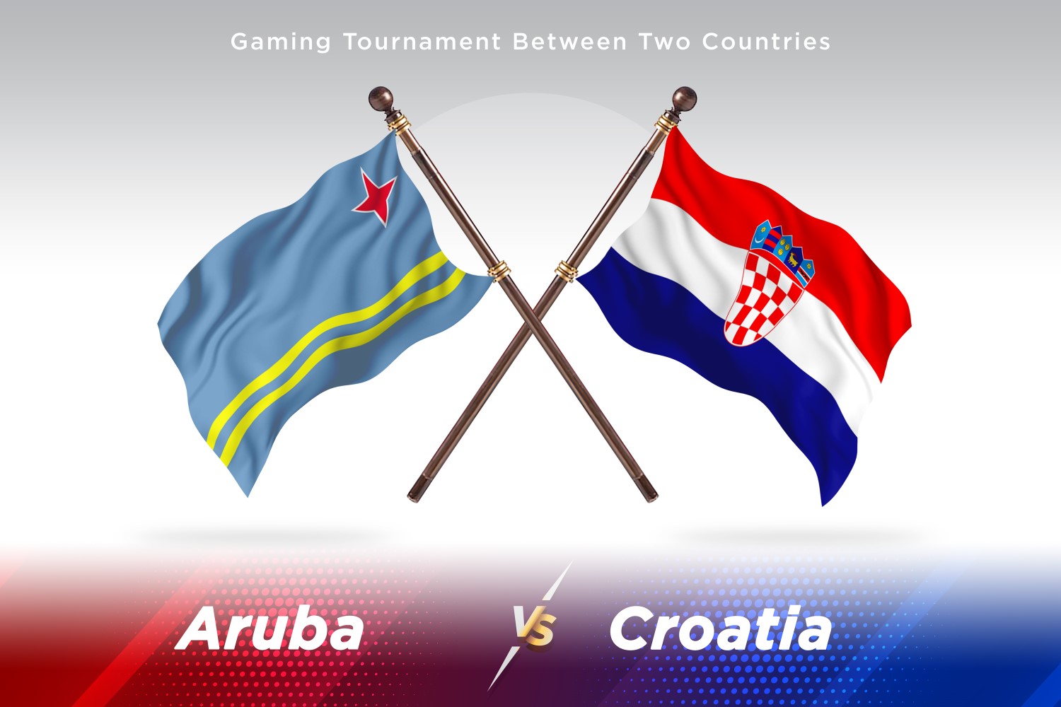 Aruba versus Croatia Two Flags