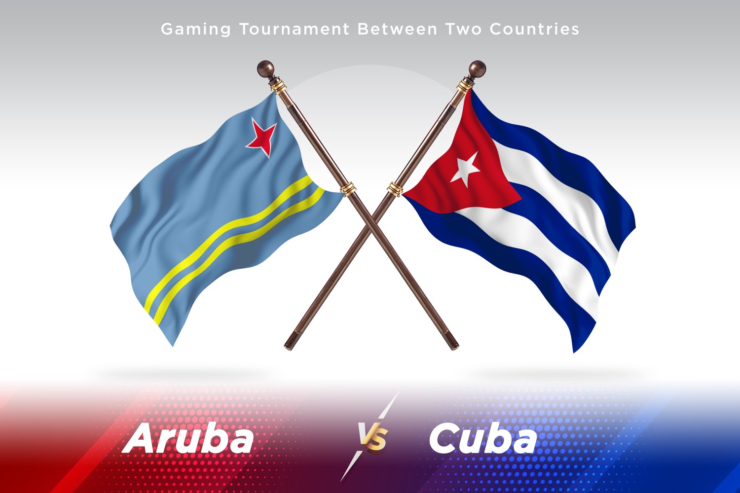 Aruba versus Cuba Two Flags