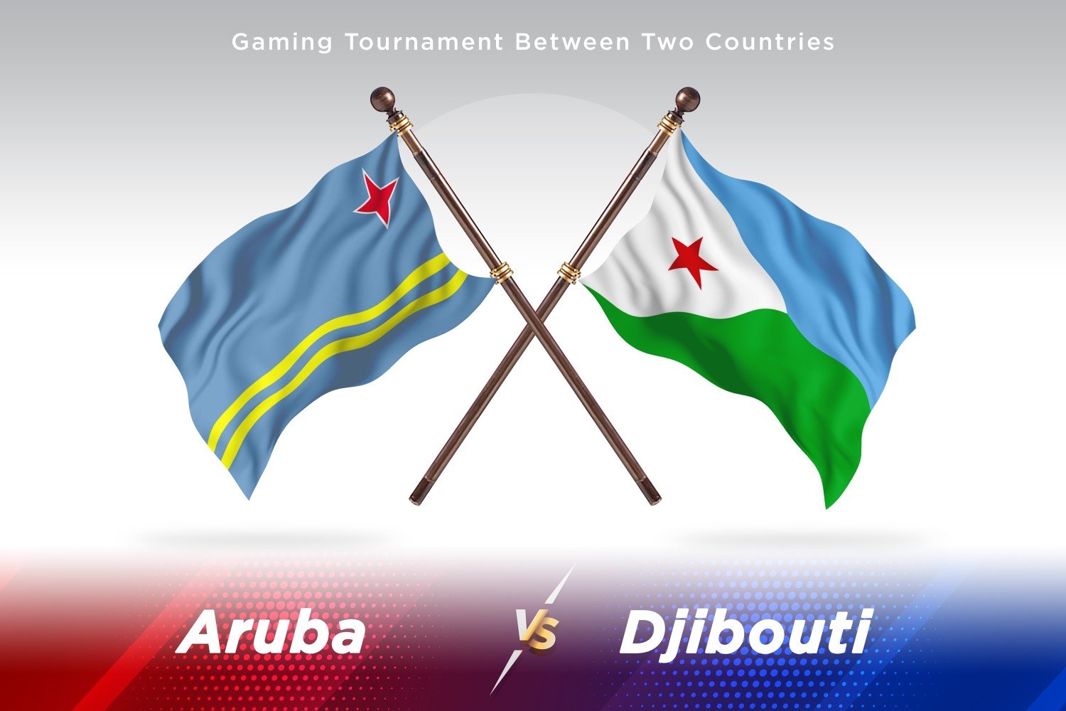 Aruba versus Djibouti Two Flags