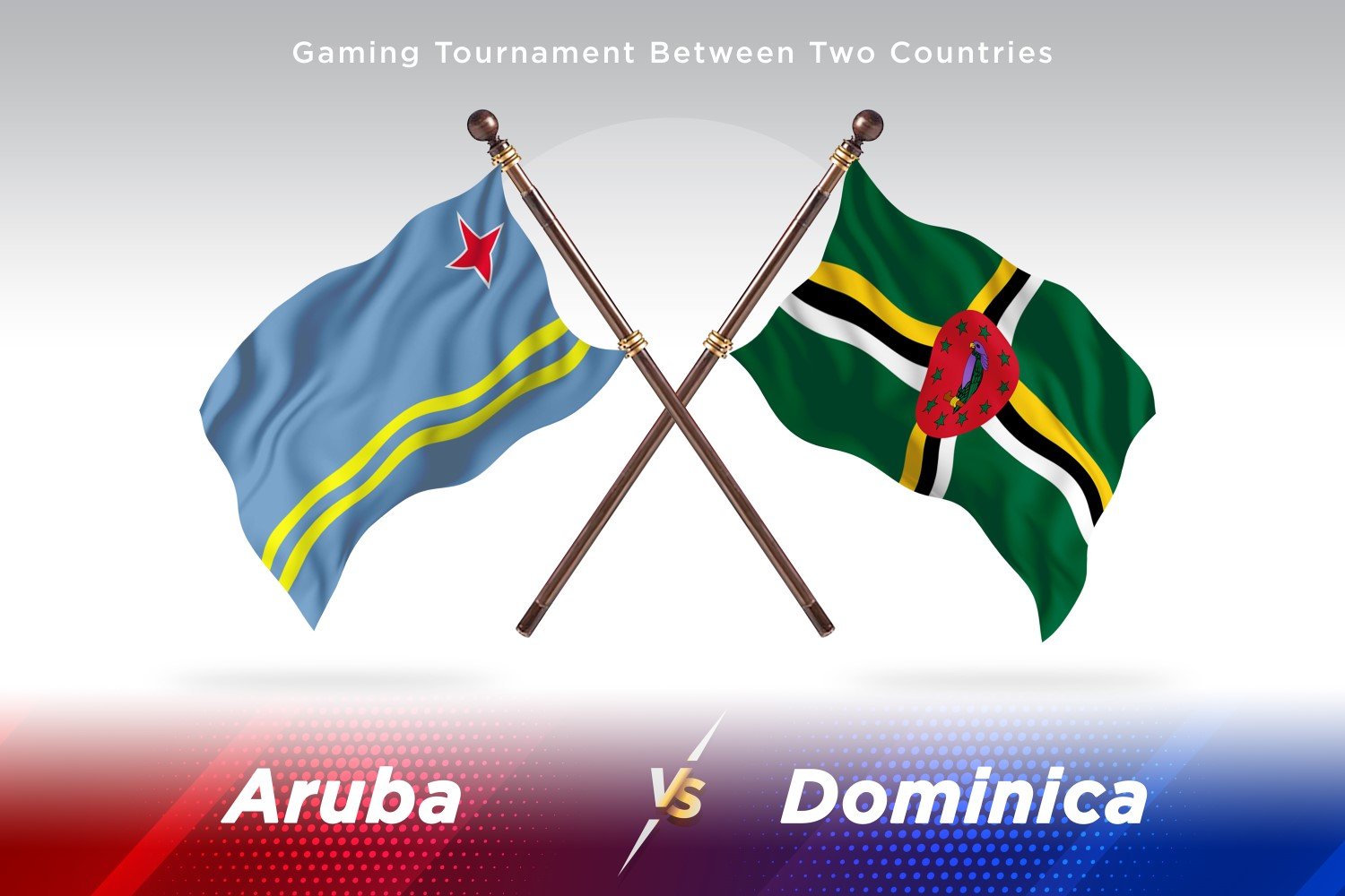 Aruba versus Dominica Two Flags