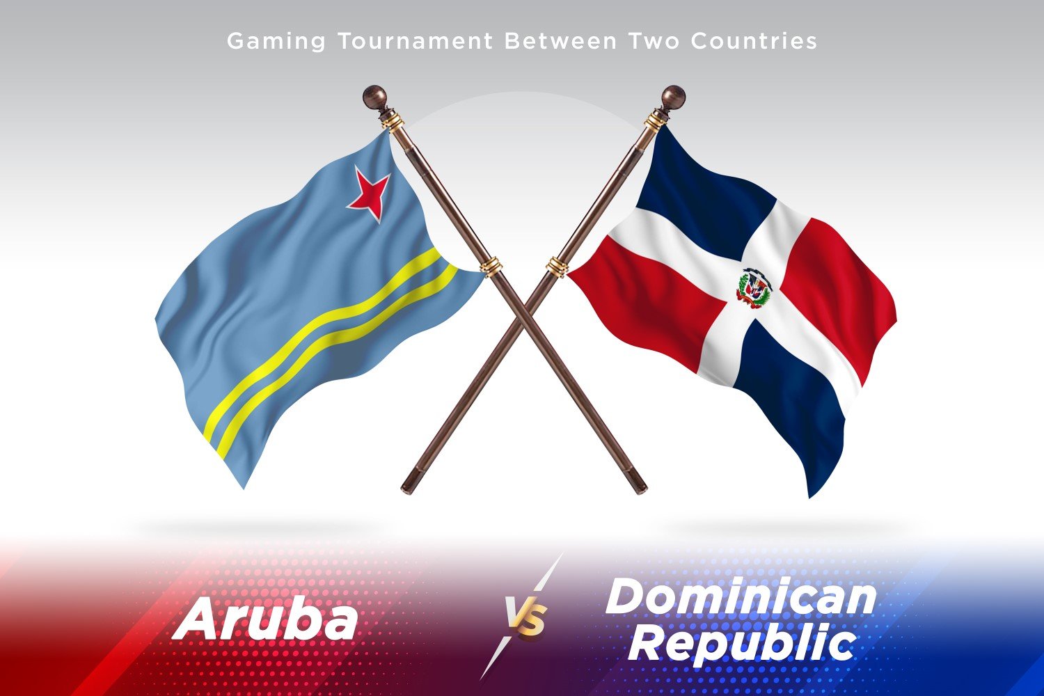 Aruba versus Dominican Republic Two Flags