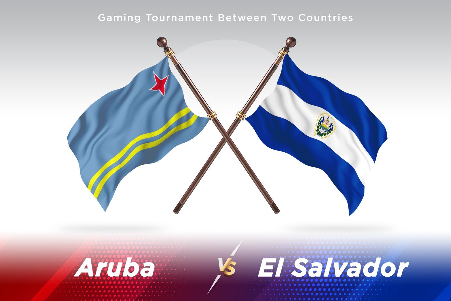 Aruba versus El Salvador Two Flags