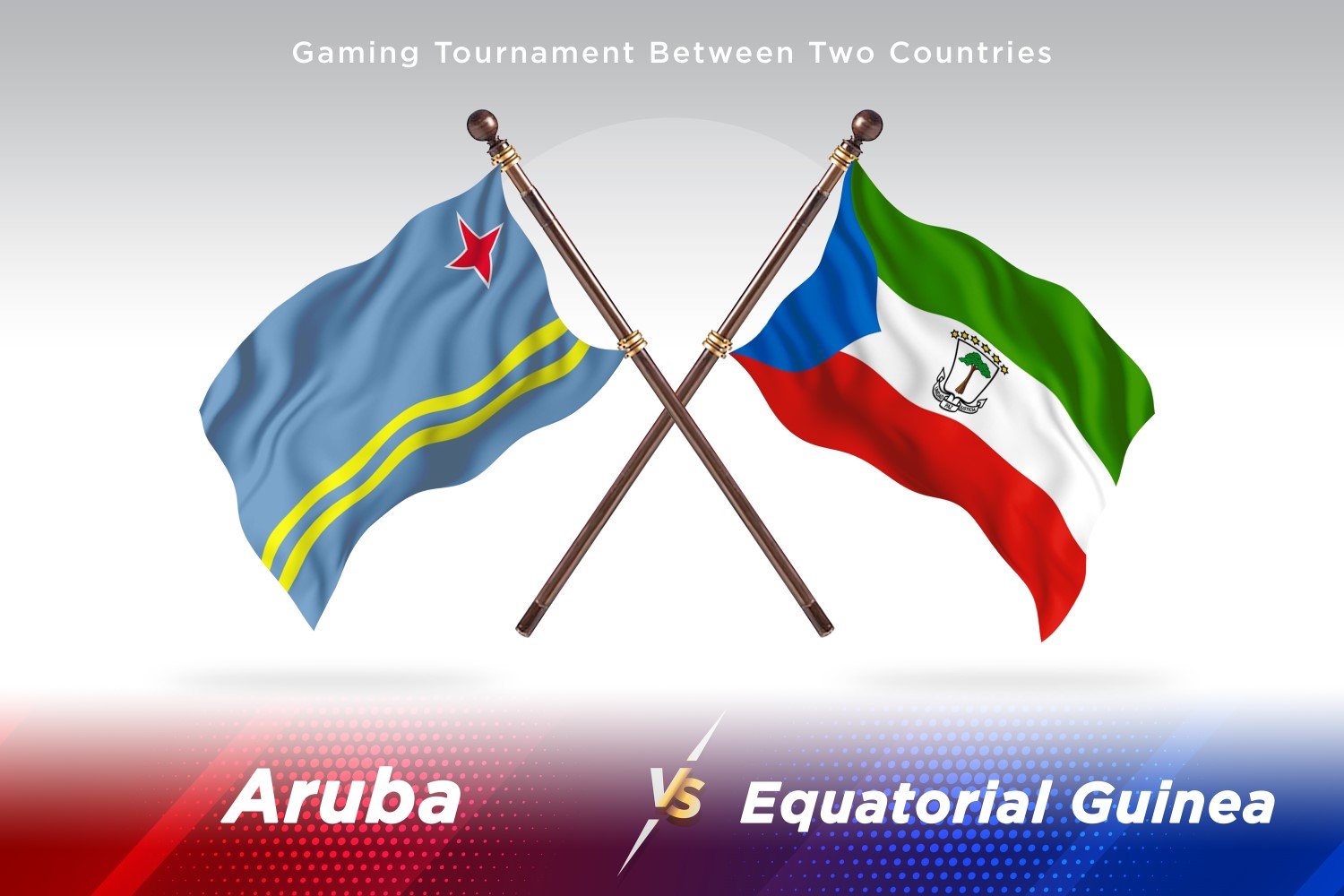 Aruba versus Equatorial Guinea Two Flags