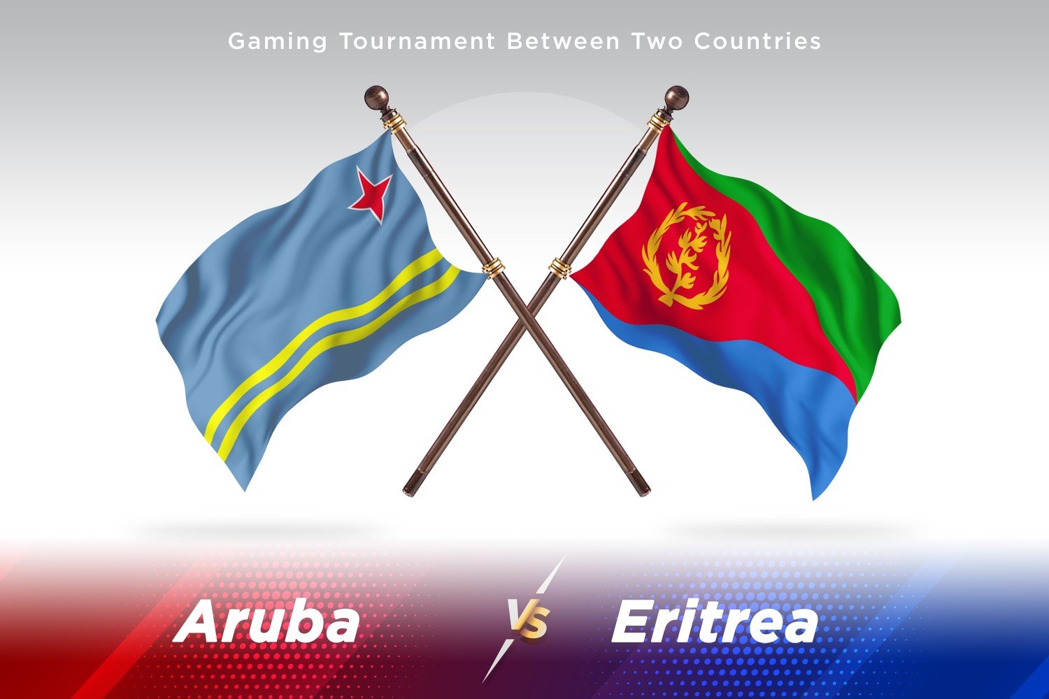 Aruba versus Eritrea Two Flags