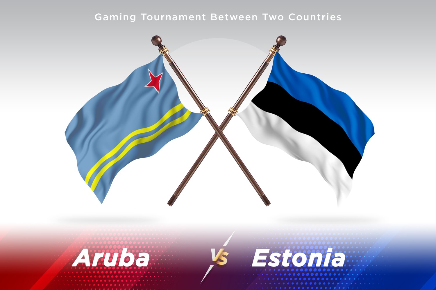 Aruba versus Estonia Two Flags