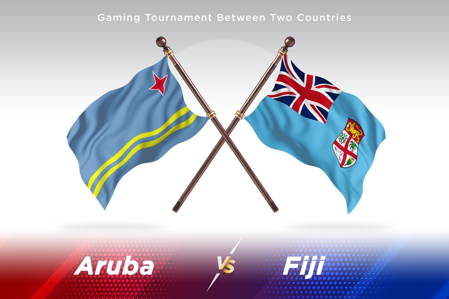 Aruba versus Fiji Two Flags