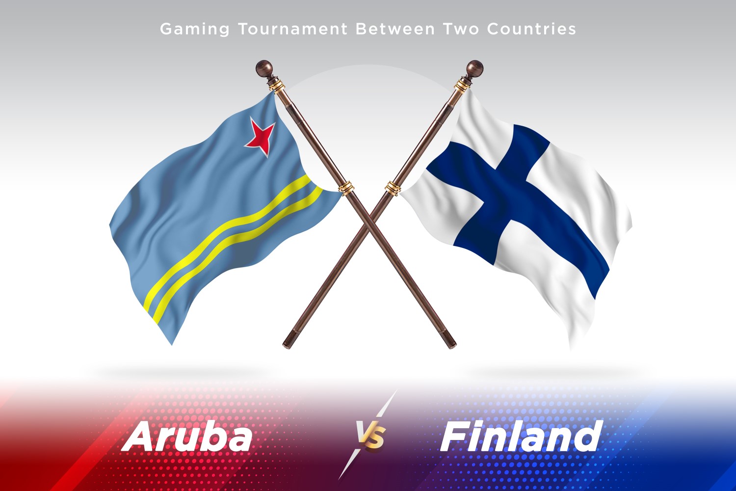 Aruba versus Finland Two Flags