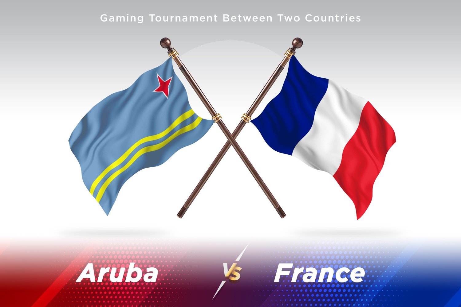 Aruba versus France Two Flags