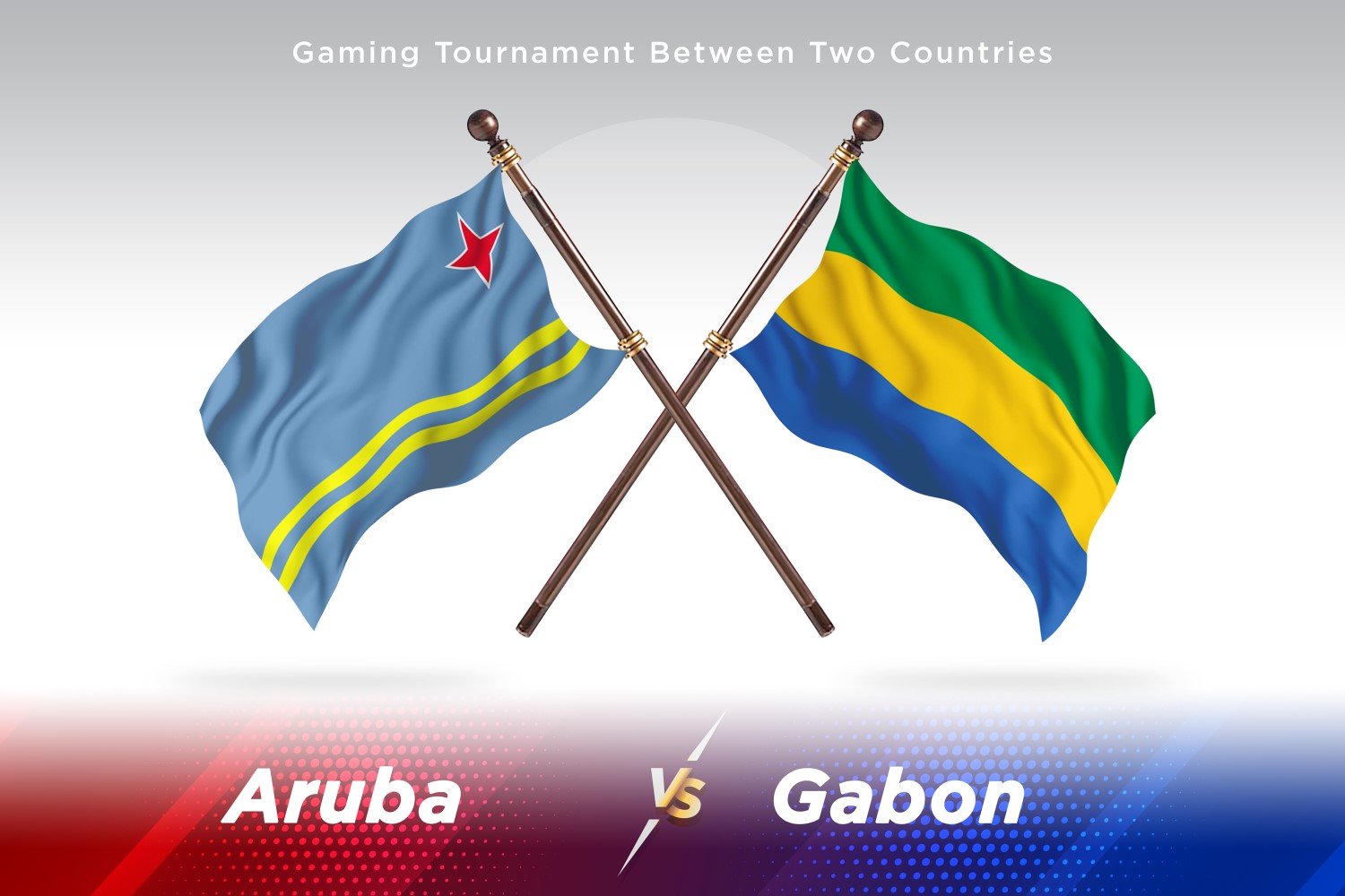 Aruba versus Gabon Two Flags