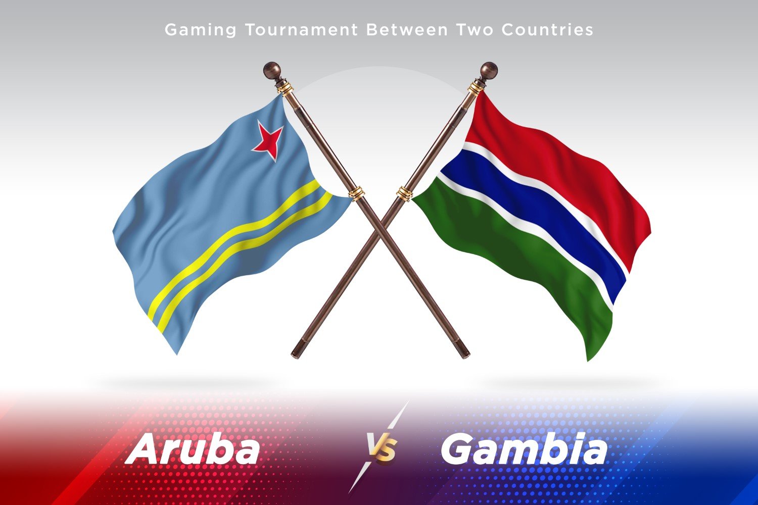 Aruba versus The Gambia Two Flags