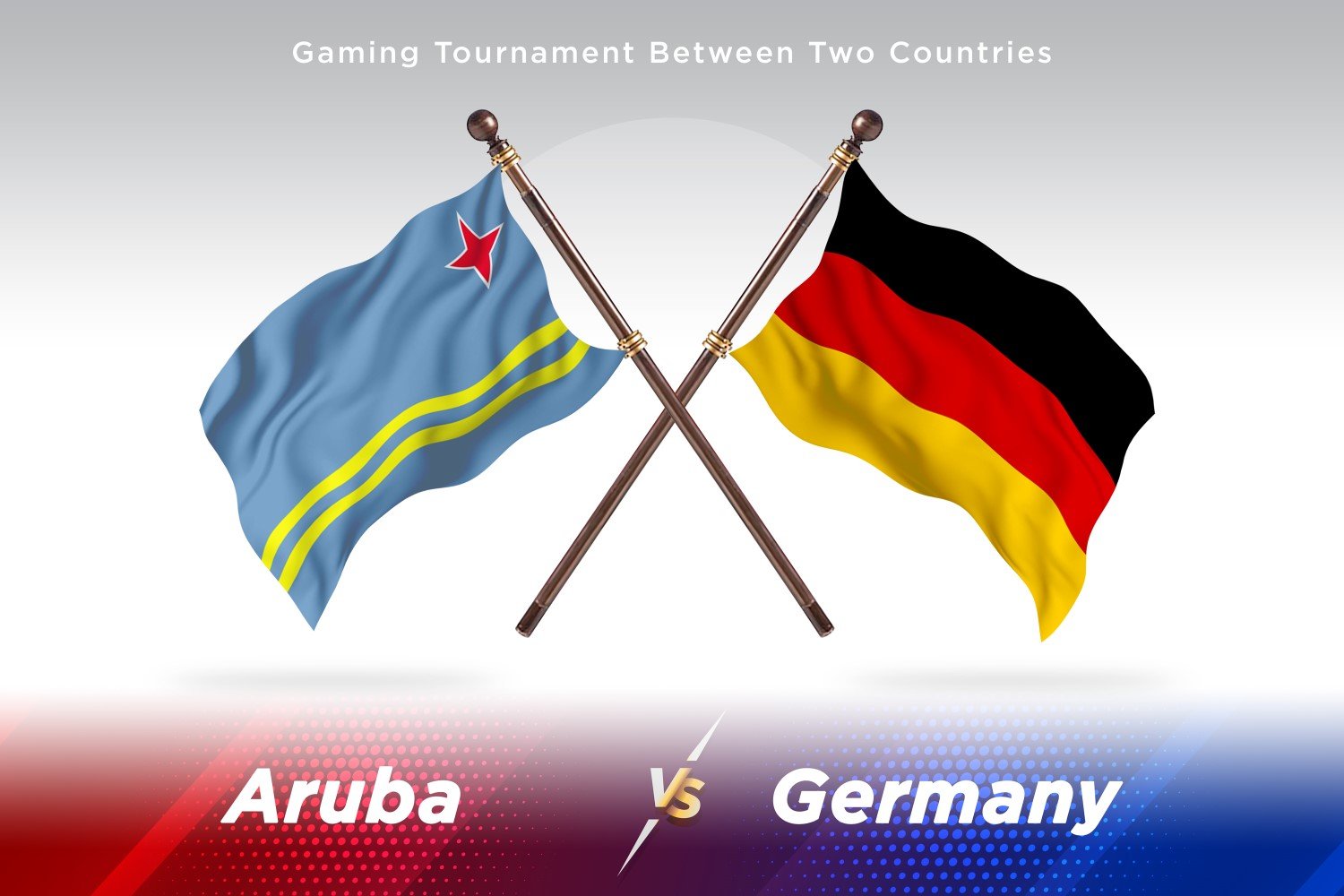 Aruba versus Germany Two Flags