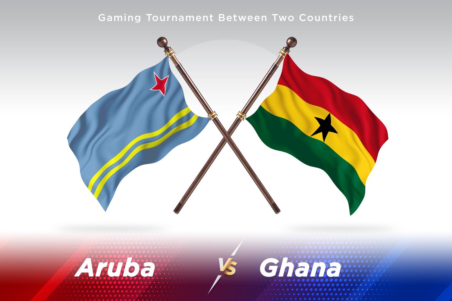 Aruba versus Ghana Two Flags